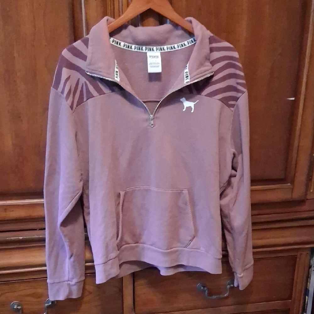 Victoria's Secret Pink Mauve Quarter-Zip Sweatshirt